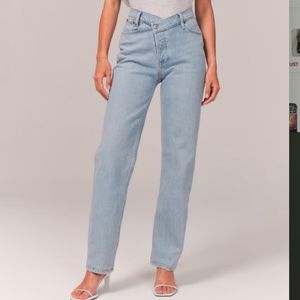 Abercrombie cross cross waist dad jeans size 31 short curve love